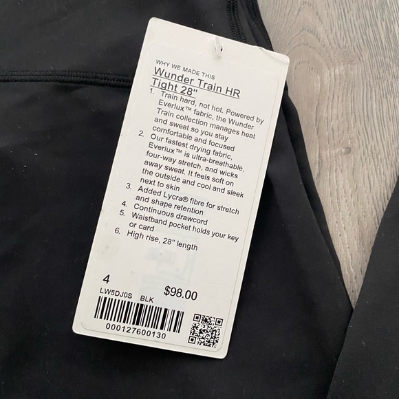 Lululemon Wynder Train HR Tight 28” Black Size4 - Picture 5 of 10